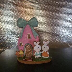 Easter Bunny House Figurine